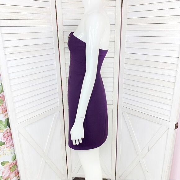 Max and Cleo Rhinestone Detail Strapless Sheath Dress Purple 2 - Picture 2 of 14